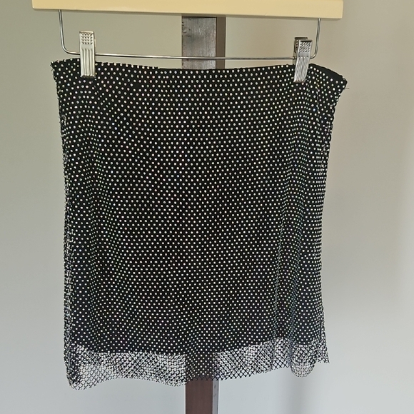 Steve Madden Elegant Black and Diamond Studded Sheer Skirt...size M - Picture 1 of 8
